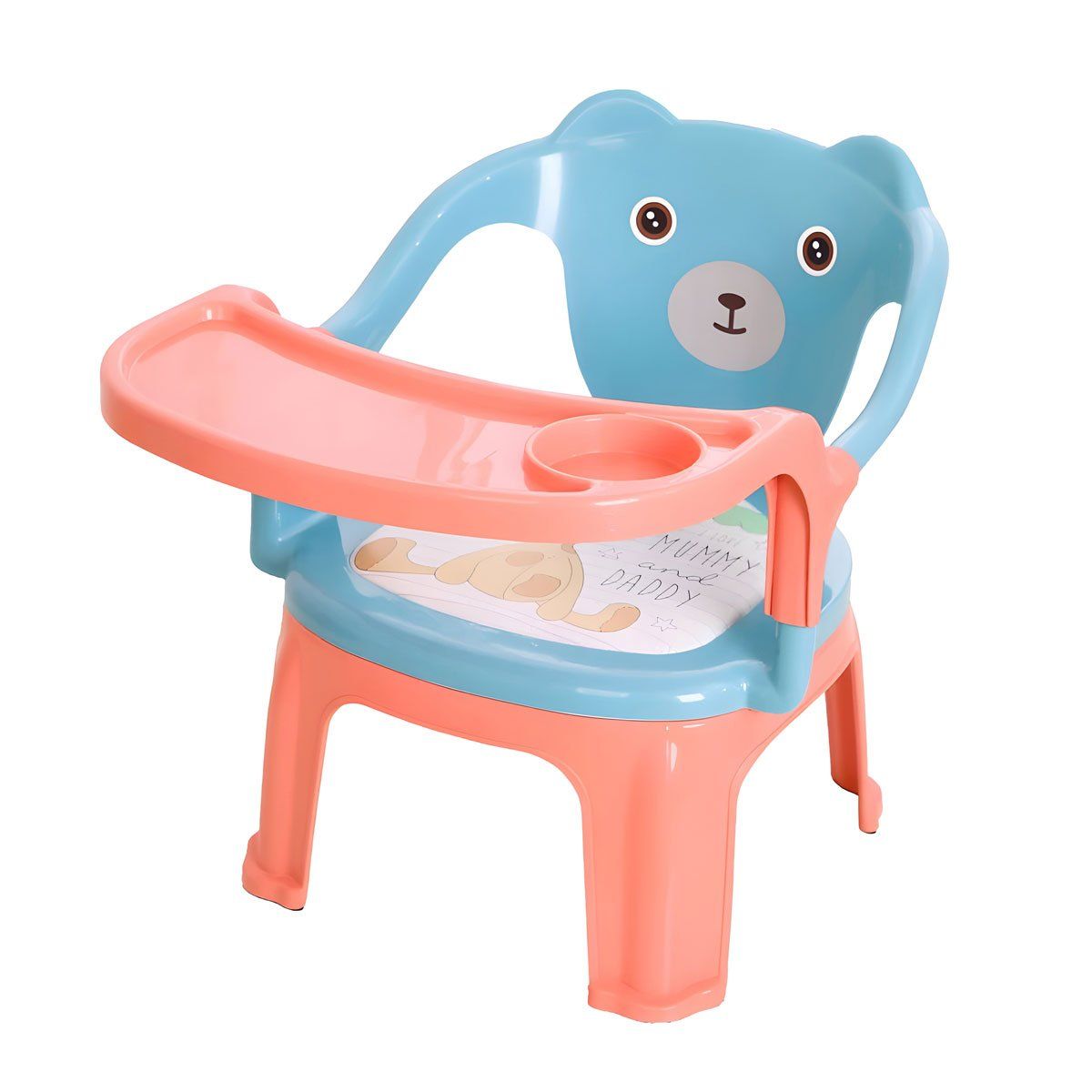 GENERICO - Silla Para Cena Bebe Infantil Con Comedor 3 en 1 Niña Osito