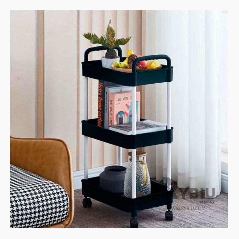 RYBIU IMPORT - Estanteria Util de Cocina de Color Negro Y+Gift Stickers