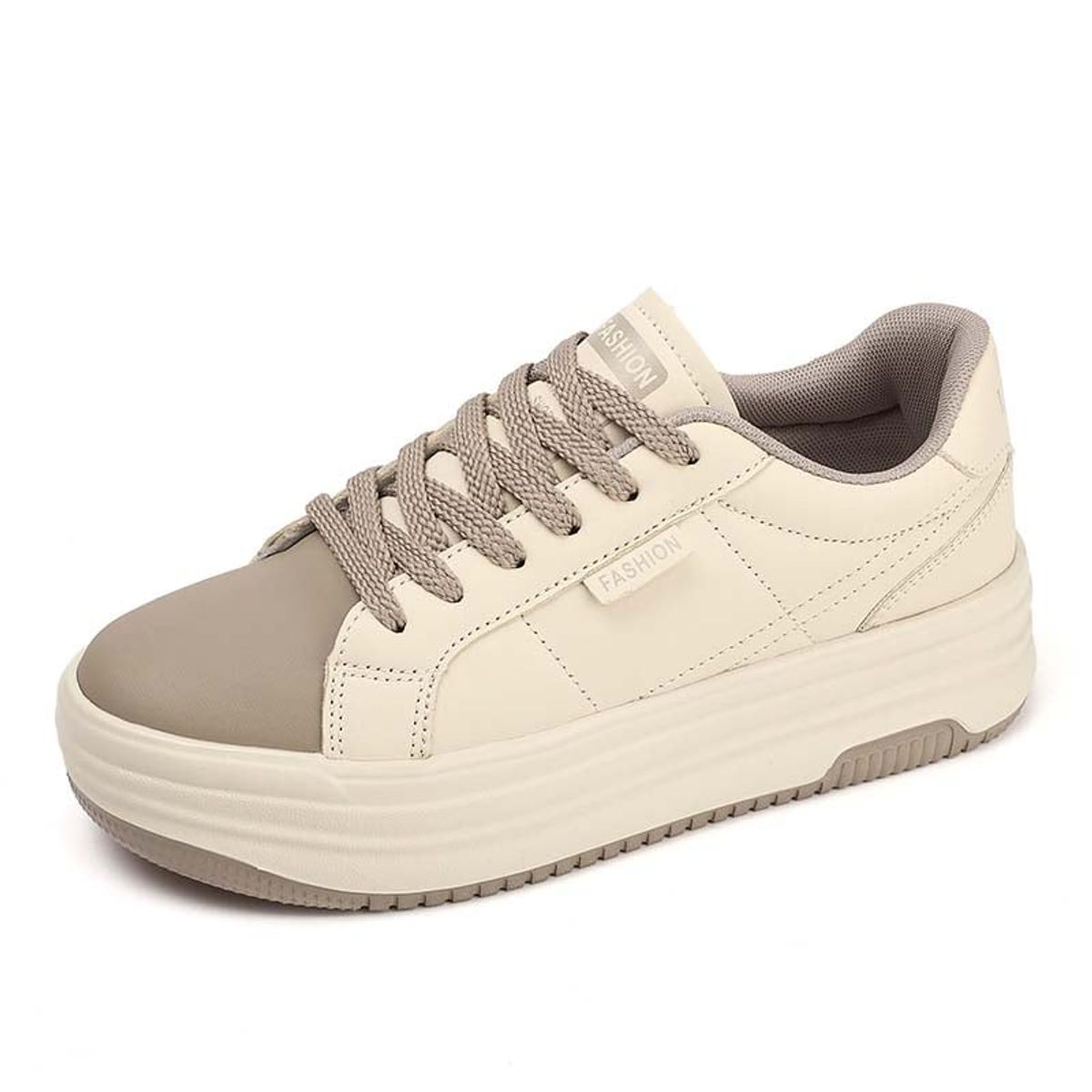 SHANDIAN - Zapatillas Running Mujer Beige