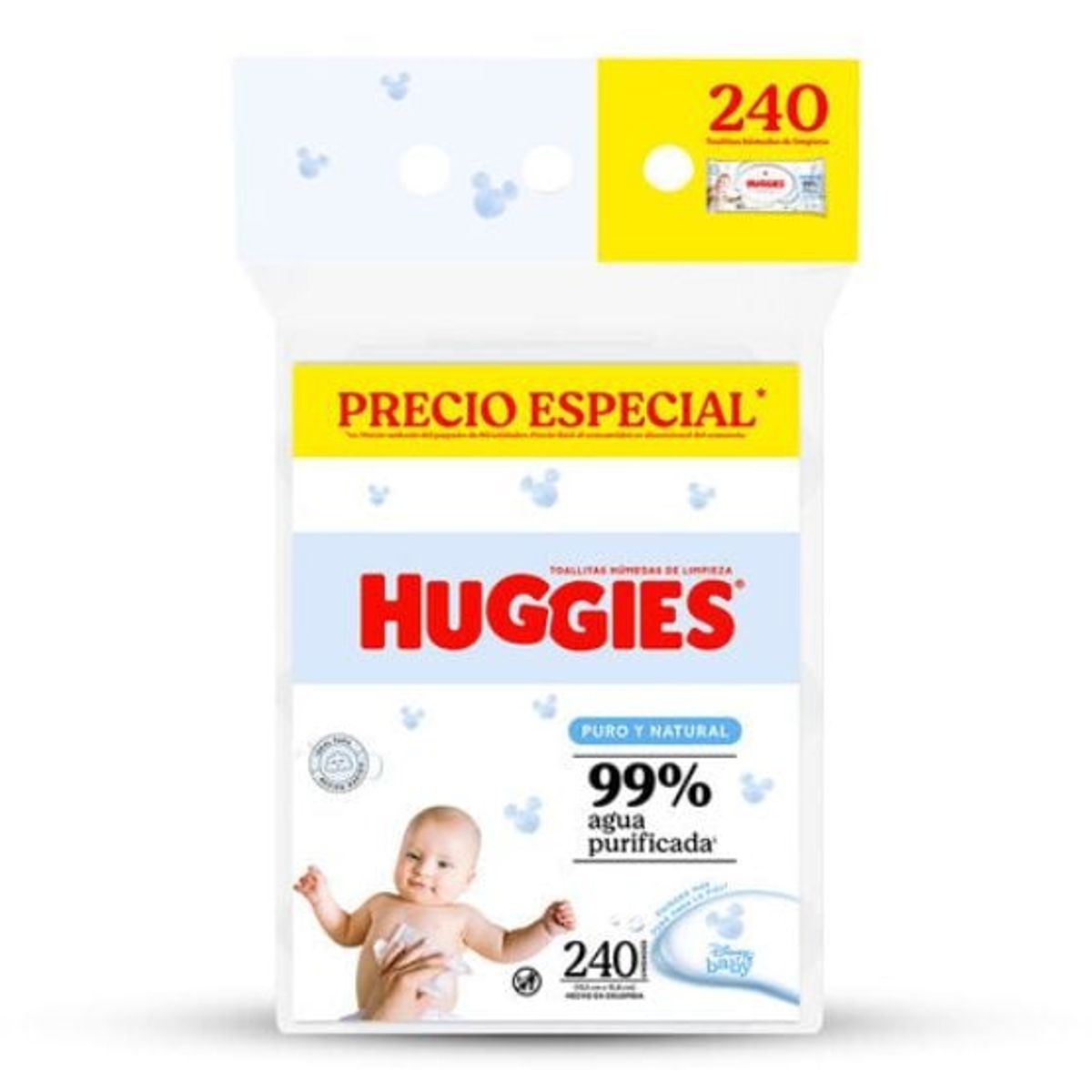 HUGGIES - Toallitas húmedas Huggies Puro y Natural 240 unid