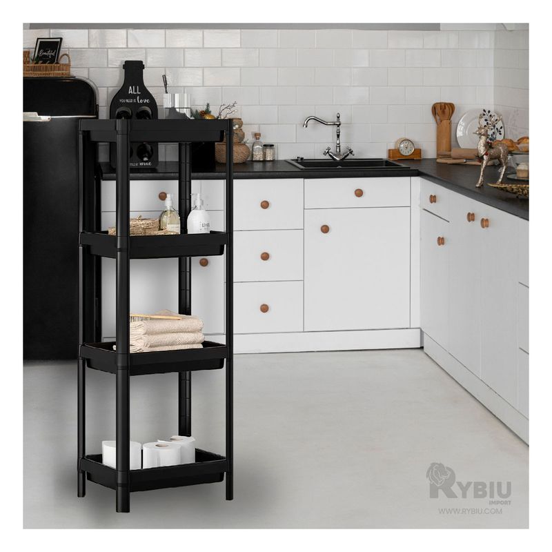 RYBIU IMPORT - Estante Esquinero de Plastico Color Negro Y+Papel de Regalo