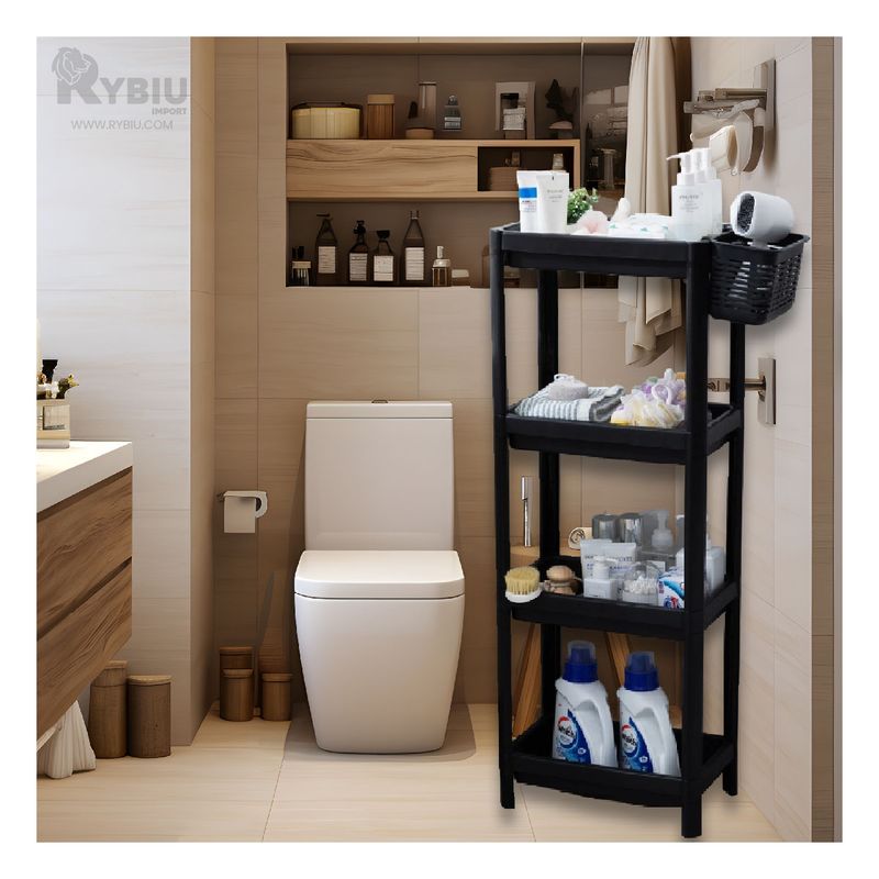 RYBIU IMPORT - Repisa para Articulos de 4 Niveles Negro Y+Gift MiniAgenda