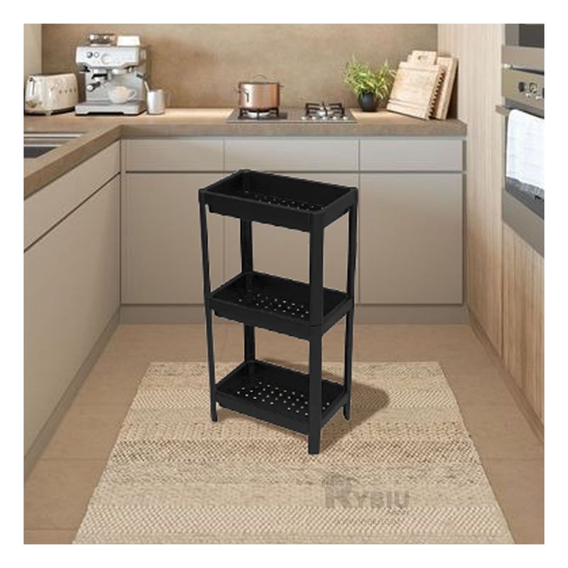 RYBIU IMPORT - Estante Multifuncional de Plastico Negro Y+Regalo Agendita