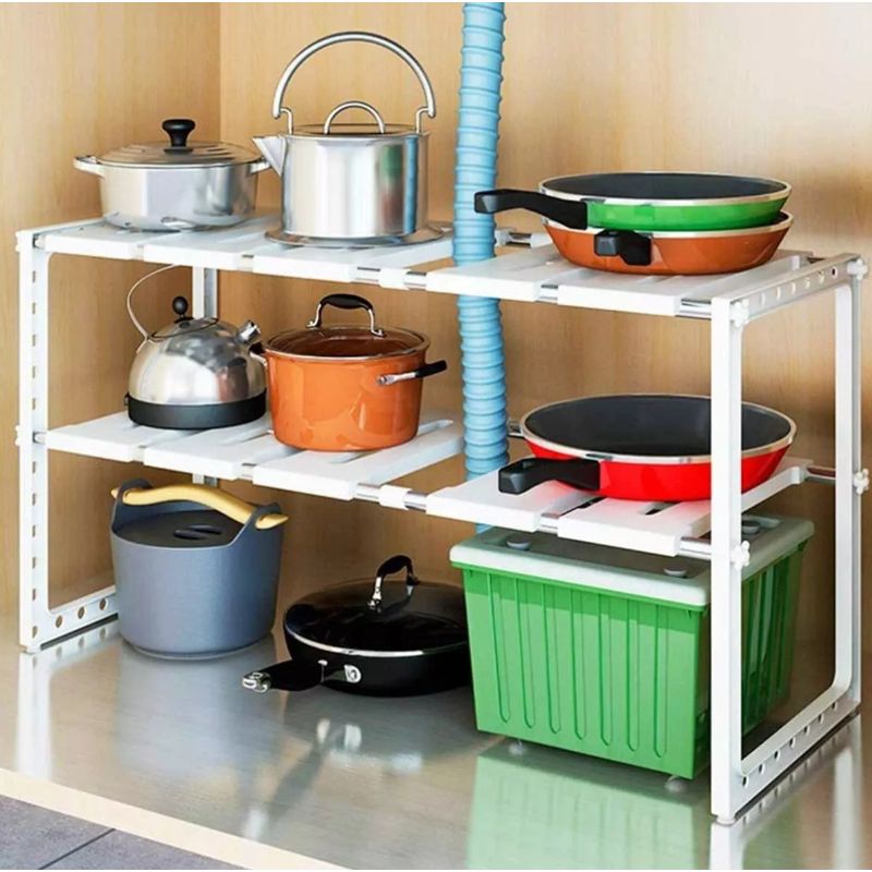 GENERICO - Organizador de Cocina Multifuncional Regulable - Color Blanco