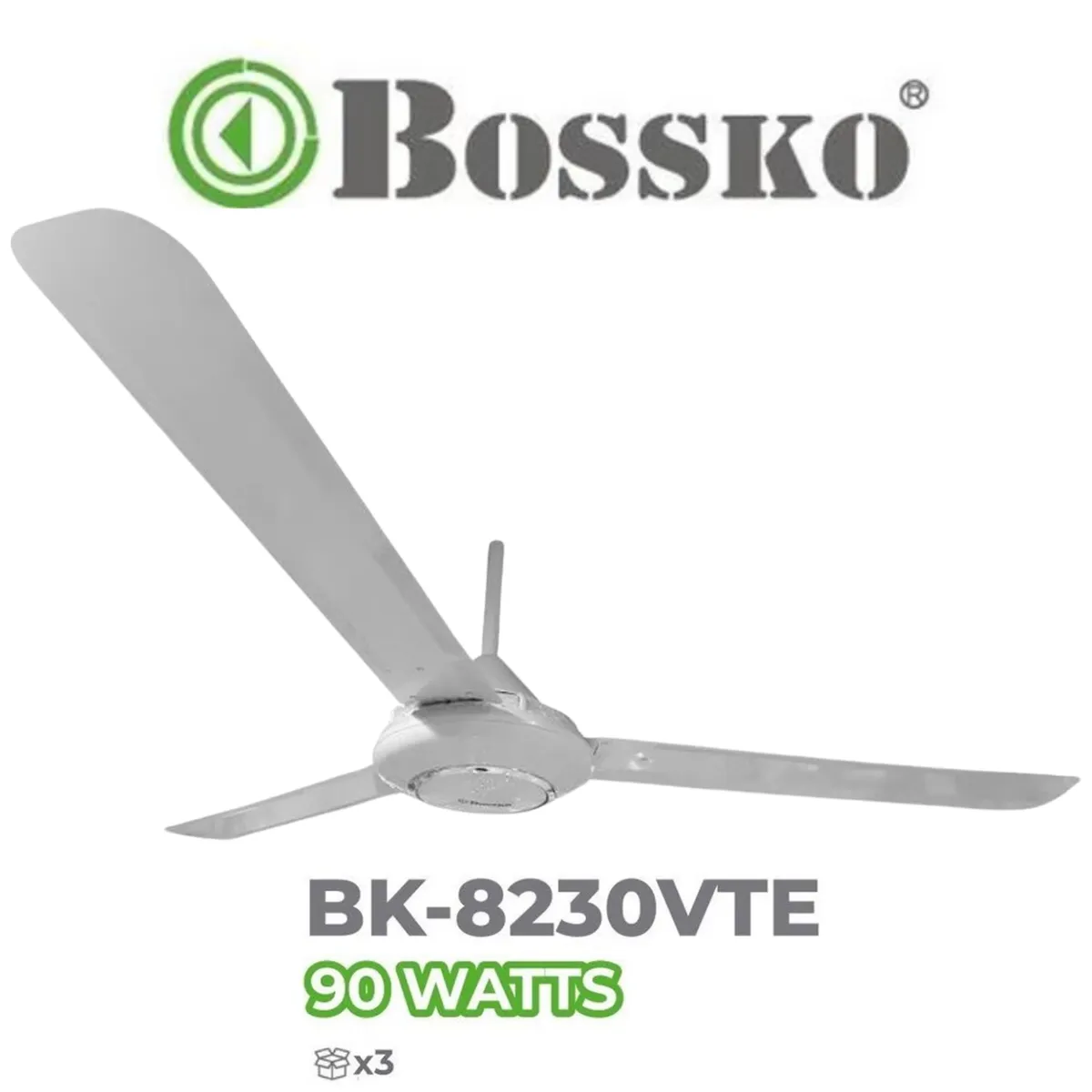 BOSSKO - Ventilador de techo Bossko BK-8230VTE – 90 Watts – Blanco