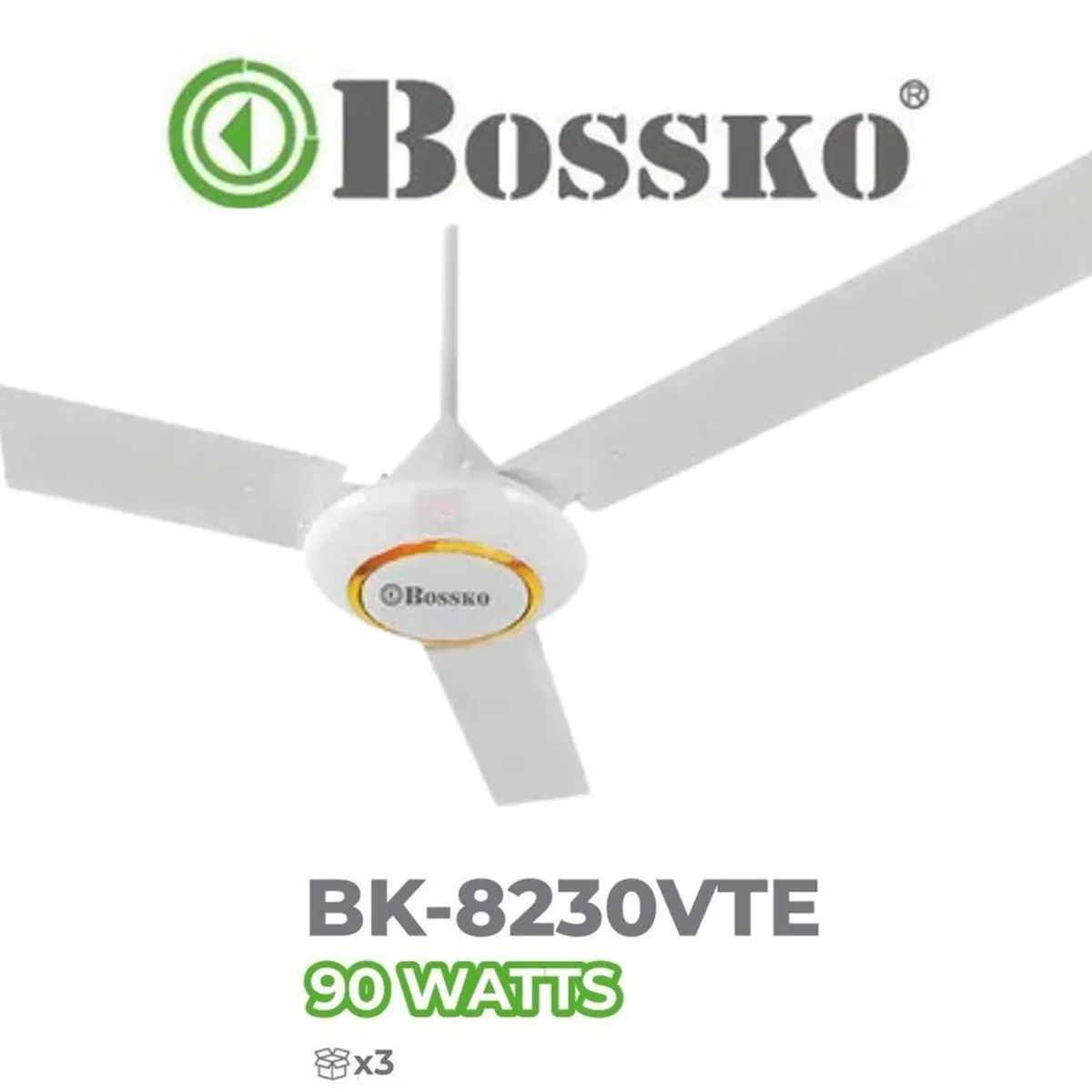 BOSSKO - Ventilador de techo Bossko BK-8230VTE – 90 Watts – Blanco