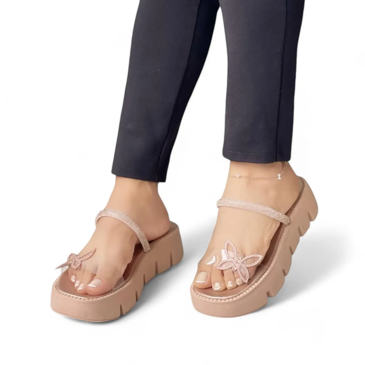 GENERICO - Sandalia Mujer Yomar Lazo Juventud Quero Plataforma 4 Color Beige