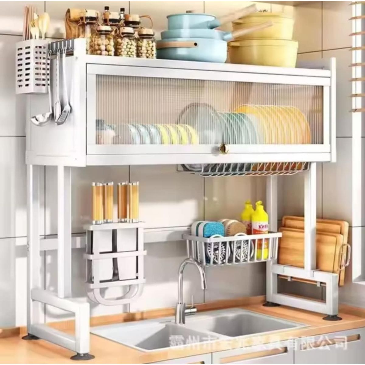 GENERICO - Escurridor de Platos de Acero Inoxidable de Fregadero Cocina con Tapa