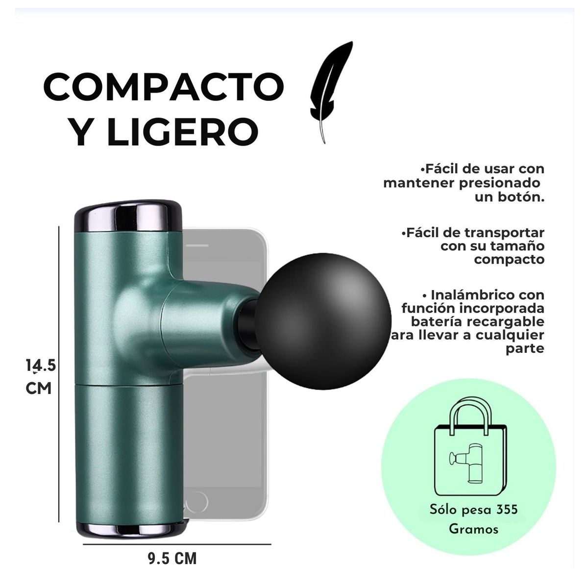 VICTORIA - Mini Pistola Profesional de Masajes para Relajación y Recuperación