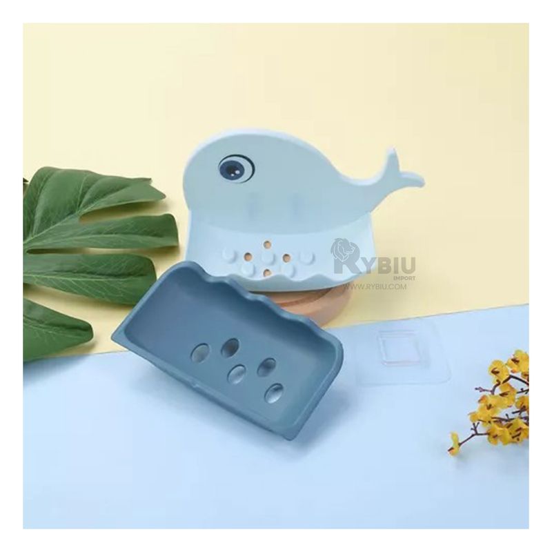 RYBIU IMPORT - Jabonera Innovadora en Color Celeste Y+Papel de Regalo