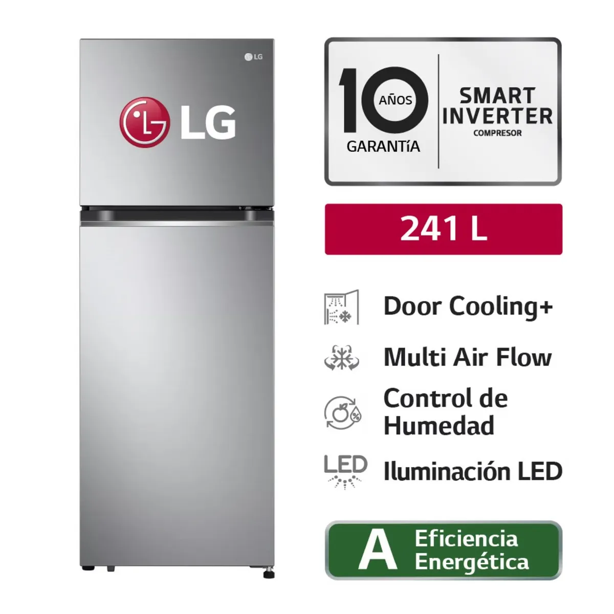 LG - REFRIGERADORA GT24BPP 241L TOP FREEZER PLATEADA LG