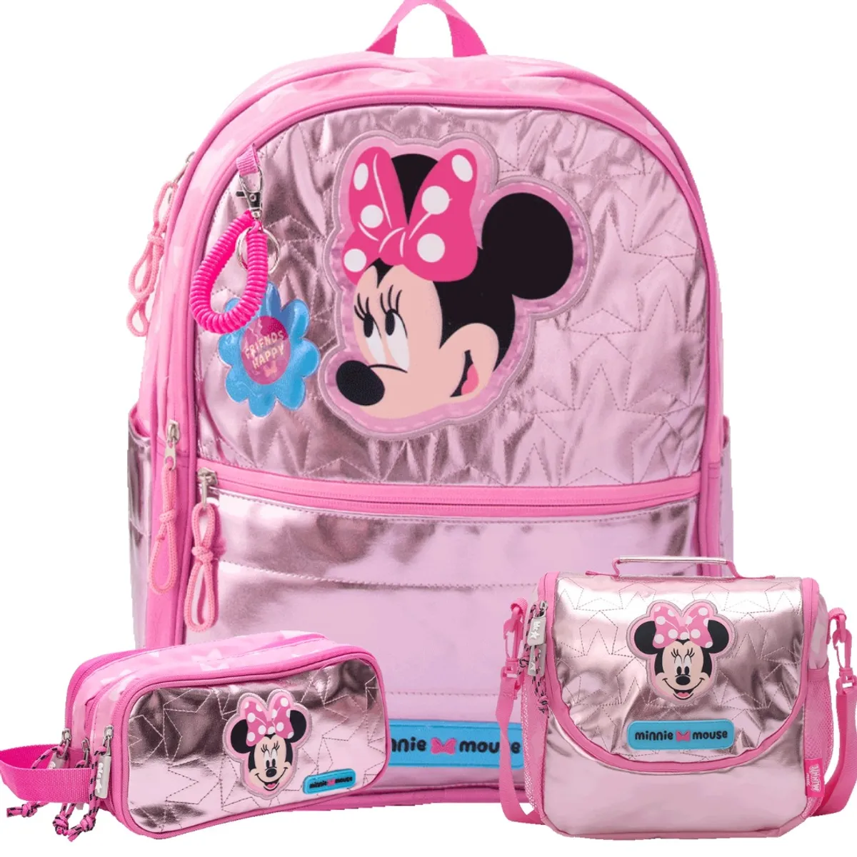DISNEY - PACK DE MOCHILA  LONCHERA Y CARTUCHERA MINNIE MOUSE