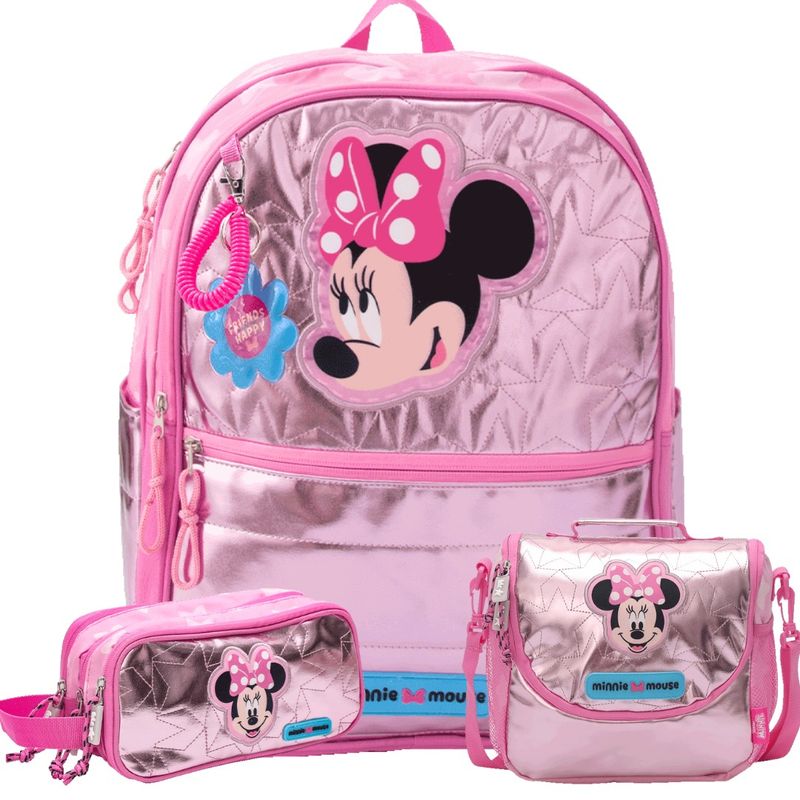 DISNEY - PACK DE MOCHILA  LONCHERA Y CARTUCHERA MINNIE MOUSE