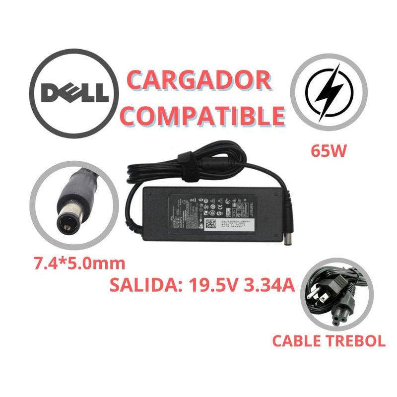 GENERICO - CARGADOR PARA LAPTOPS DELL 195V 334A 7450 PUNTA AGUJA COMPATIBLE