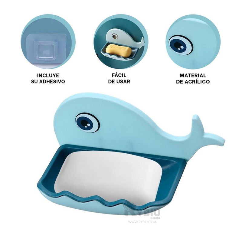 RYBIU IMPORT - Portajabon Decorativo y Compacto Celeste Y+Regalo Agendita