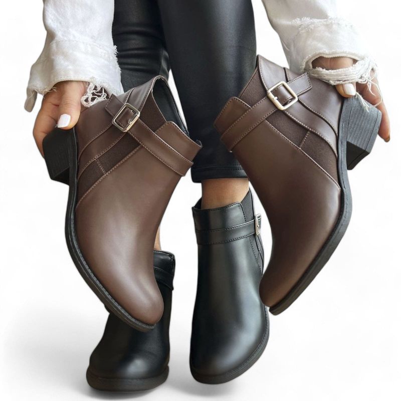 GENERICO - botin mujer casual vaquera elastica 1062L-55 color Marron