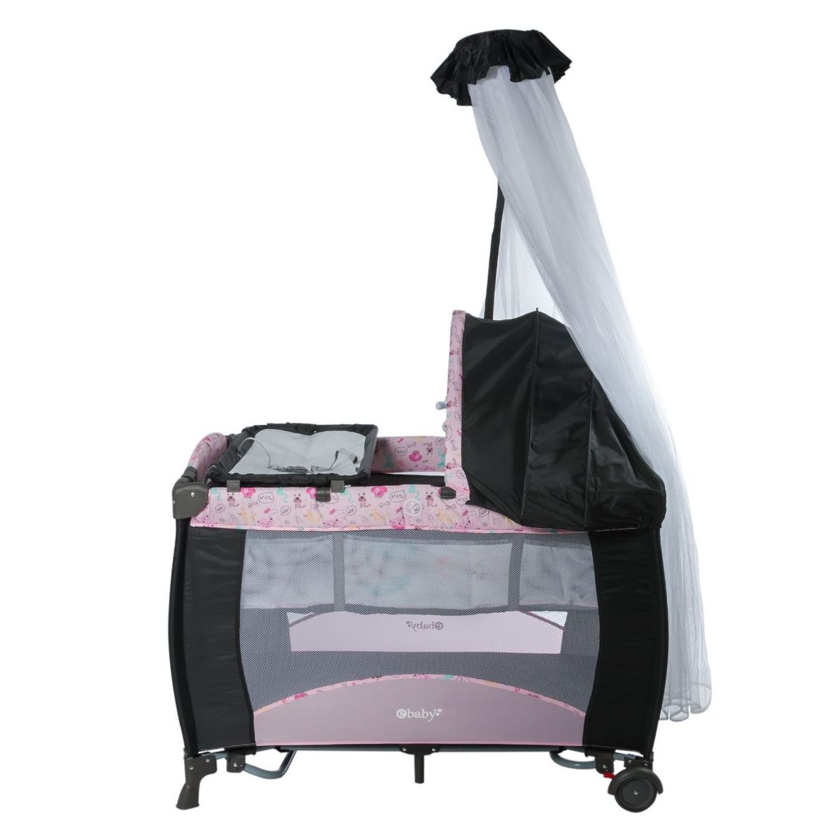 EBABY - Cuna Corral Mecedora Sally 716-1A Rosado