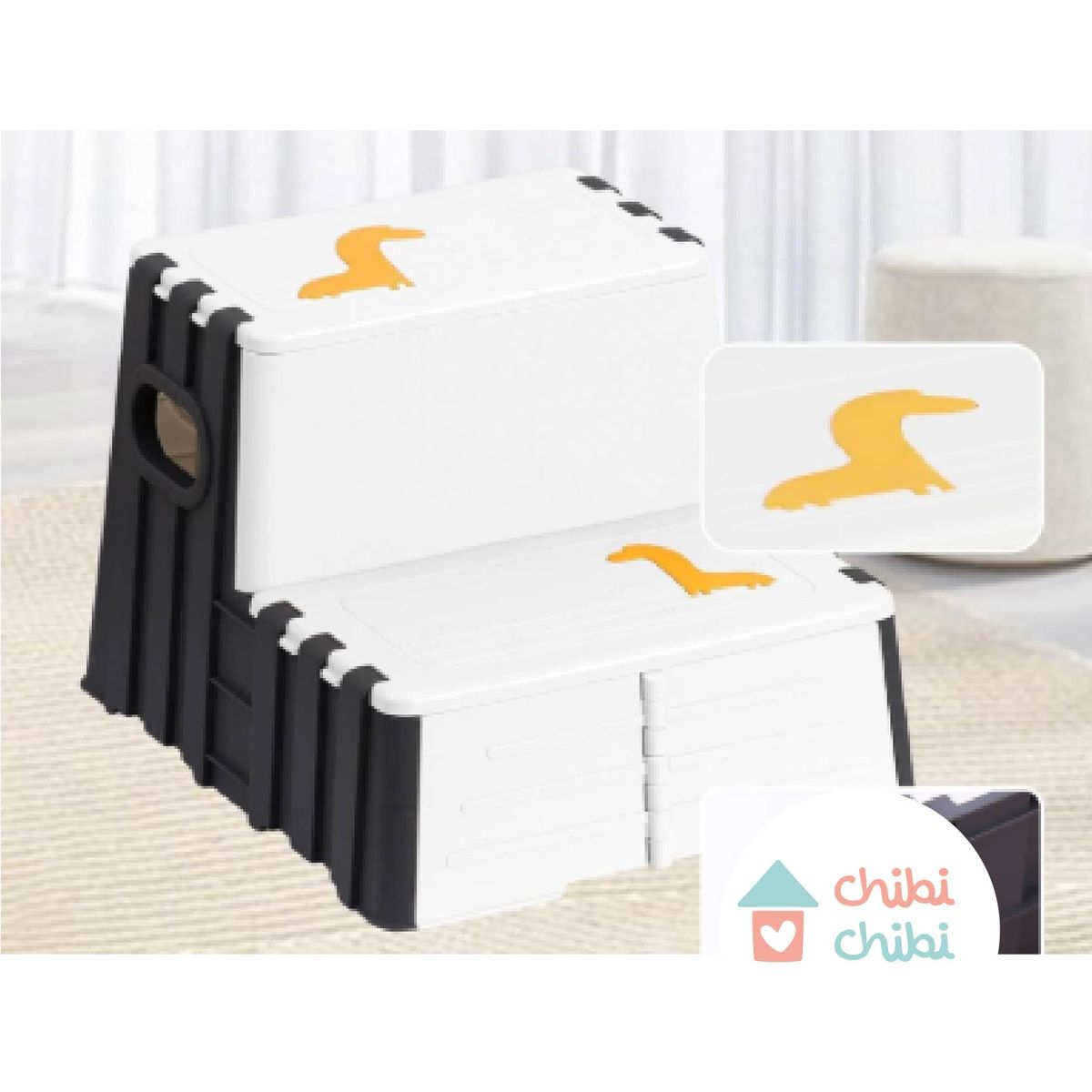 CHIBI CHIBI - Escalera plegable para niños y adultos - Blanco