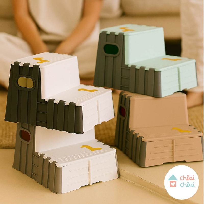 CHIBI CHIBI - Escalera plegable para niños y adultos - Verde