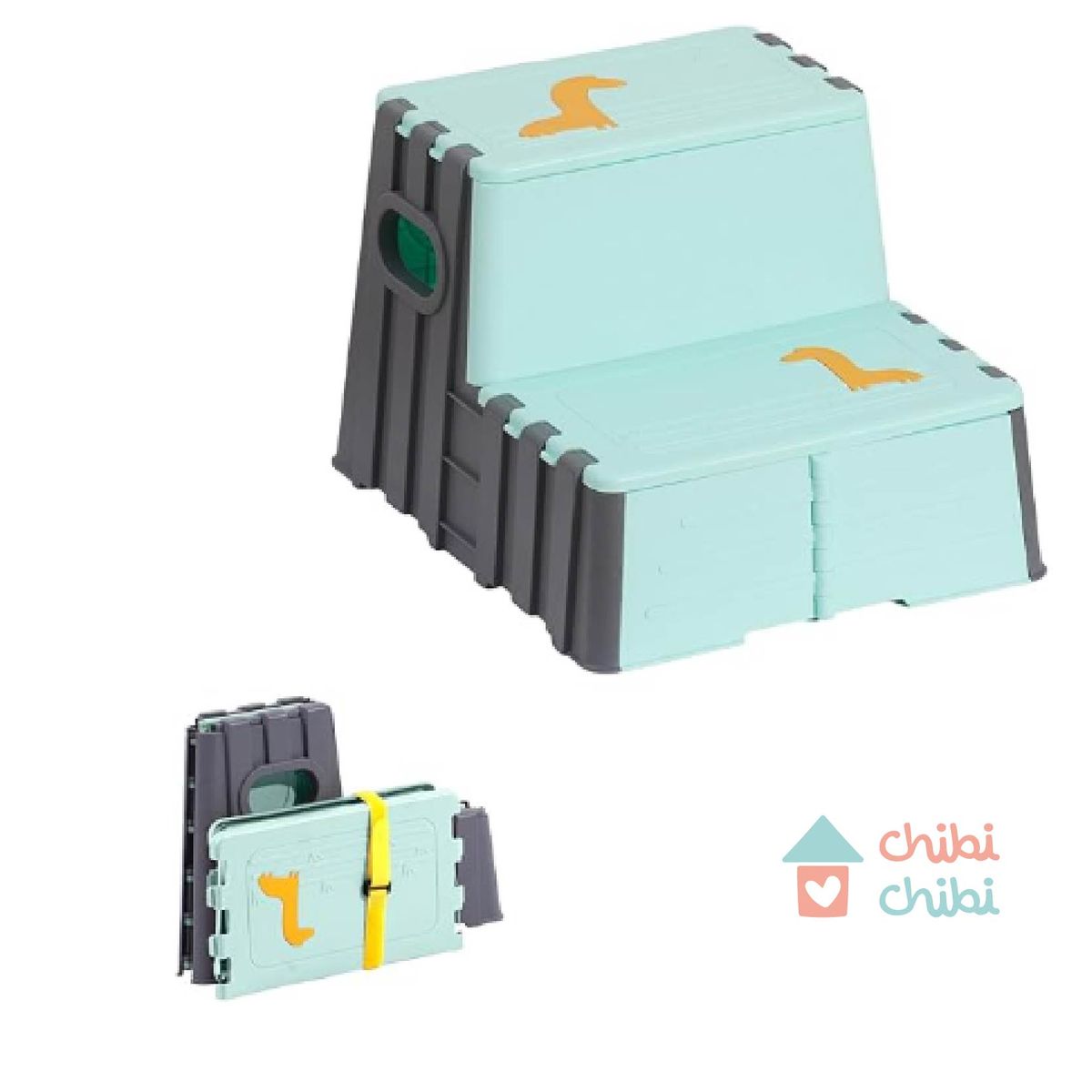 CHIBI CHIBI - Escalera plegable para niños y adultos - Verde