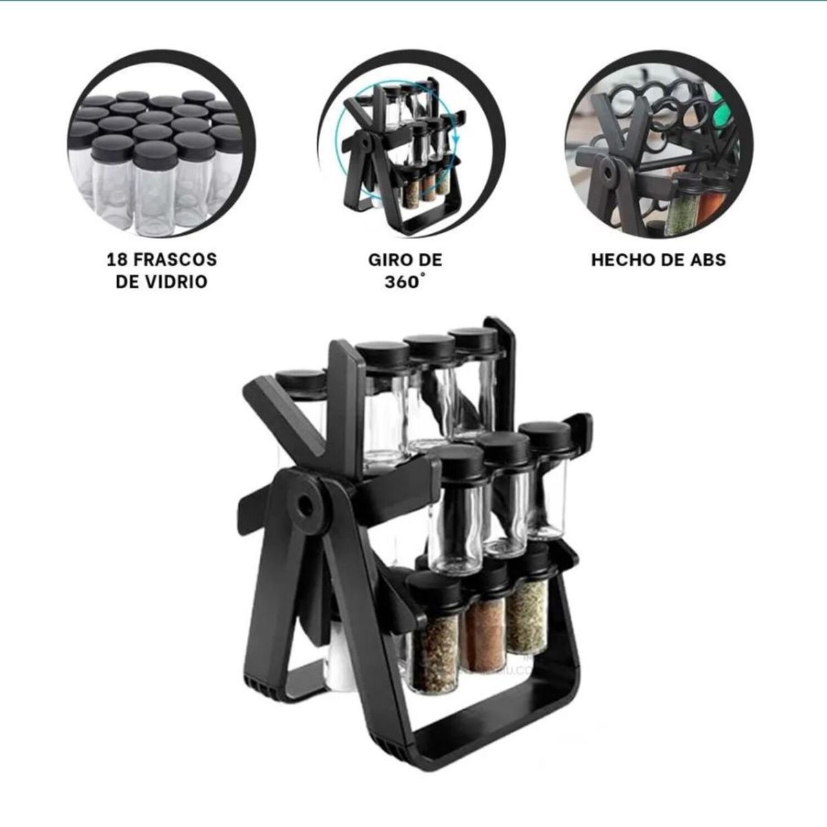 GENERICO - Rack Especiero Giratorio 360° XL Organiza tus especias