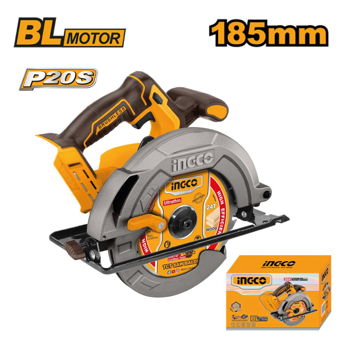 INGCO TOOLS - SIERRA CIRCULAR BRUSHLESS INGCO 20V 7 1/4'' CSLI1851