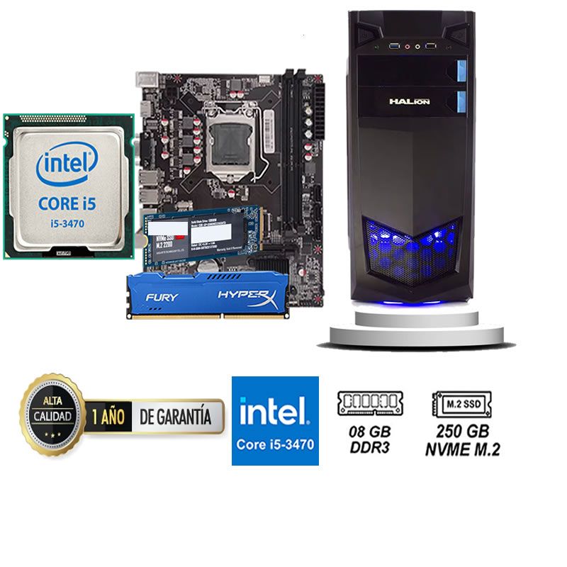 TEROS - COMPUTADORA DE ESCRITORIO CORE I5 3470  8GB RAM 250 GB SSD M2