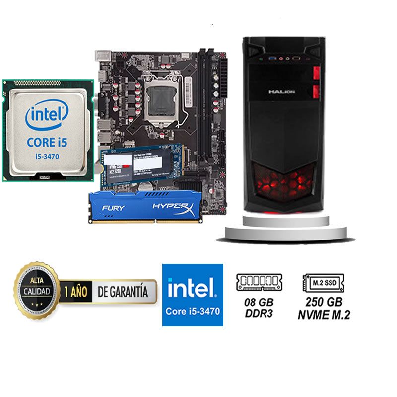 COMPUTADORA DE ESCRITORIO CORE I5 3470  8GB RAM 250 GB SSD M2