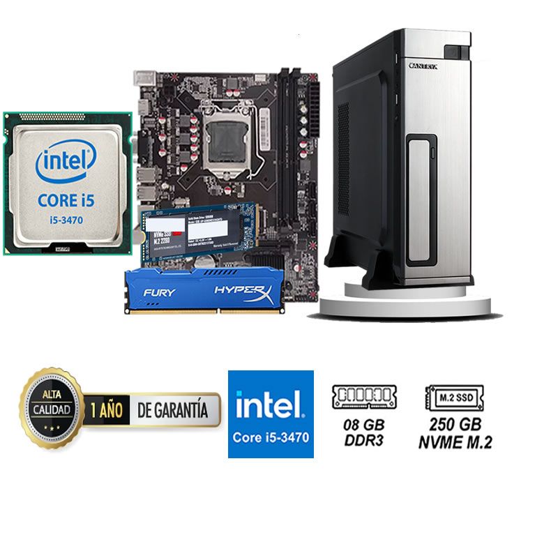 COMPUTADORA DE ESCRITORIO CORE I5 3470  8GB RAM 250 GB SSD M2