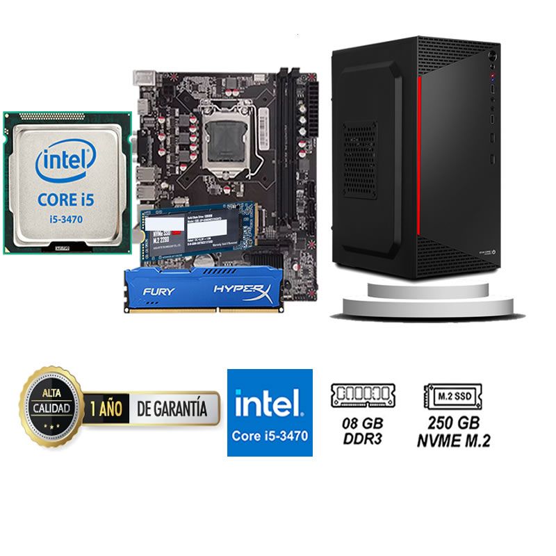 DATAONE - COMPUTADORA DE ESCRITORIO CORE I5 3470  8GB RAM 250 GB SSD M2