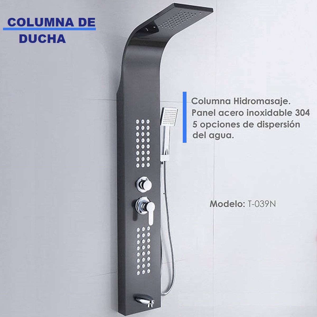 GENERICO - COLUMNA DE DUCHA NEGRO T-039N
