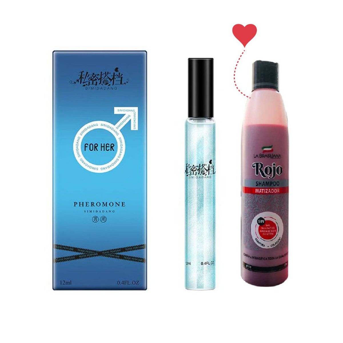 LA BRASILIANA - Feromonas en Perfume Hombre + Shampoo Rojo