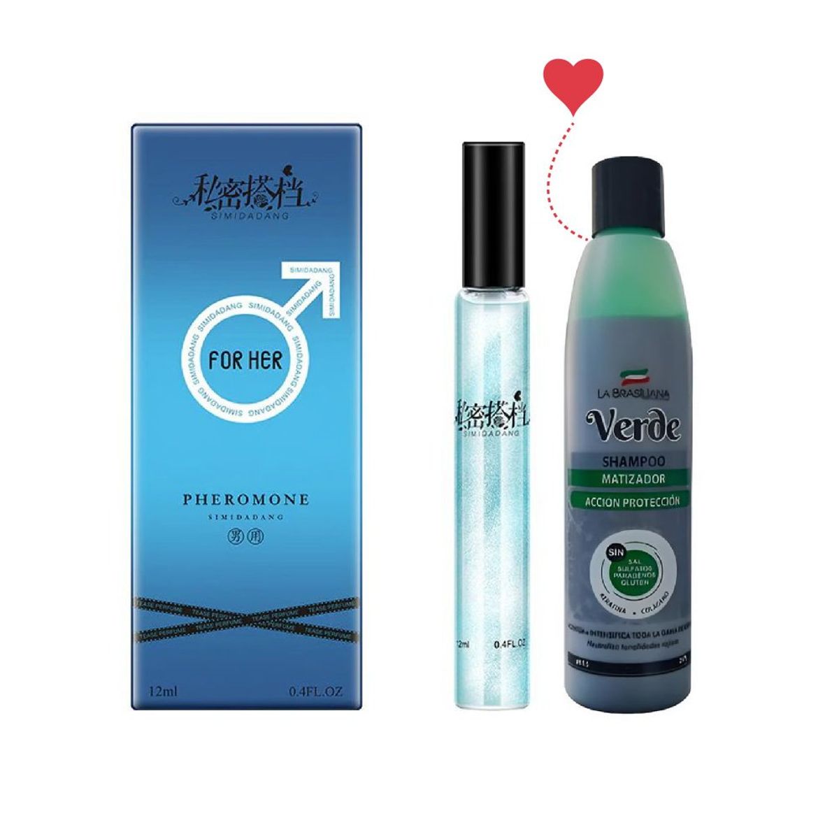 LA BRASILIANA - Feromonas en Perfume Hombre + Shampoo Verde