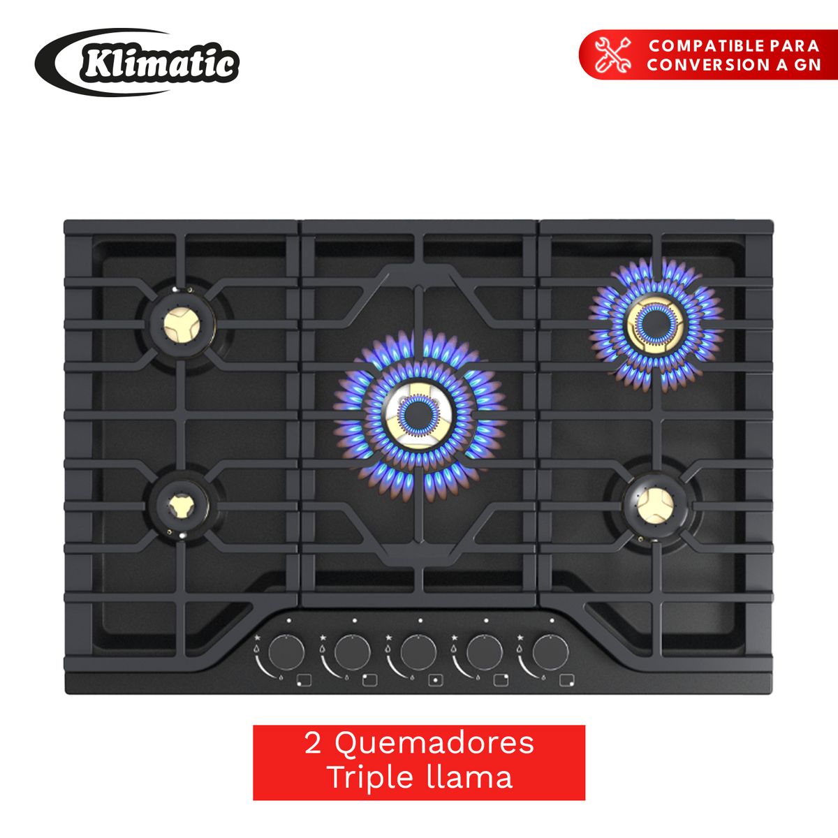 KLIMATIC - Cocina Empotrable a gas 5 Hornillas MASSIMA