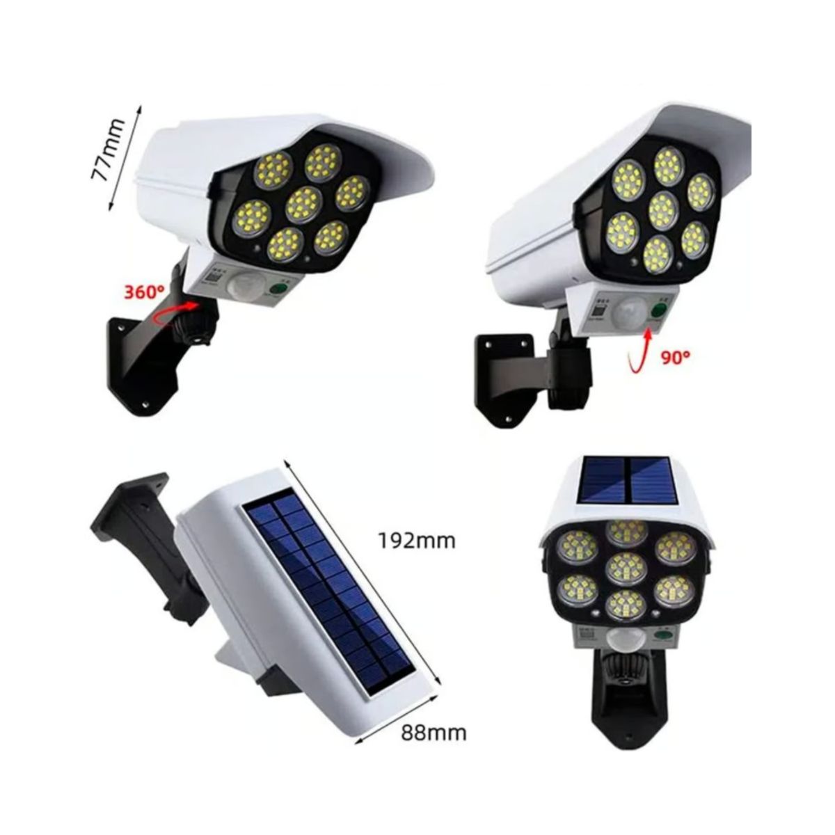 GENERICO - Lámpara Solar LED de Pared con Sensor de Movimiento Blanco