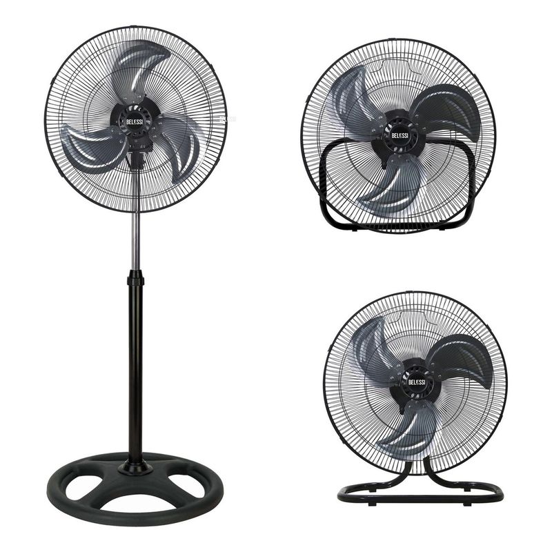 BELESSI - Ventilador 3 En 1 Industrial 18", 90W, 3 Velocidades