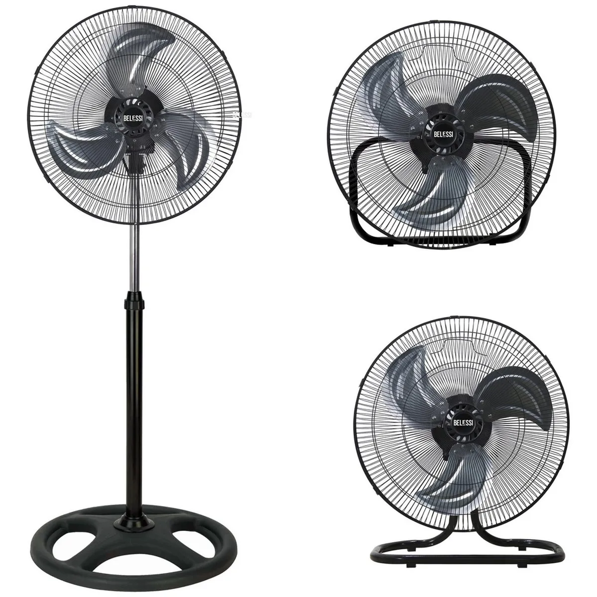 BELESSI - Ventilador 3 En 1 Industrial 18", 90W, 3 Velocidades