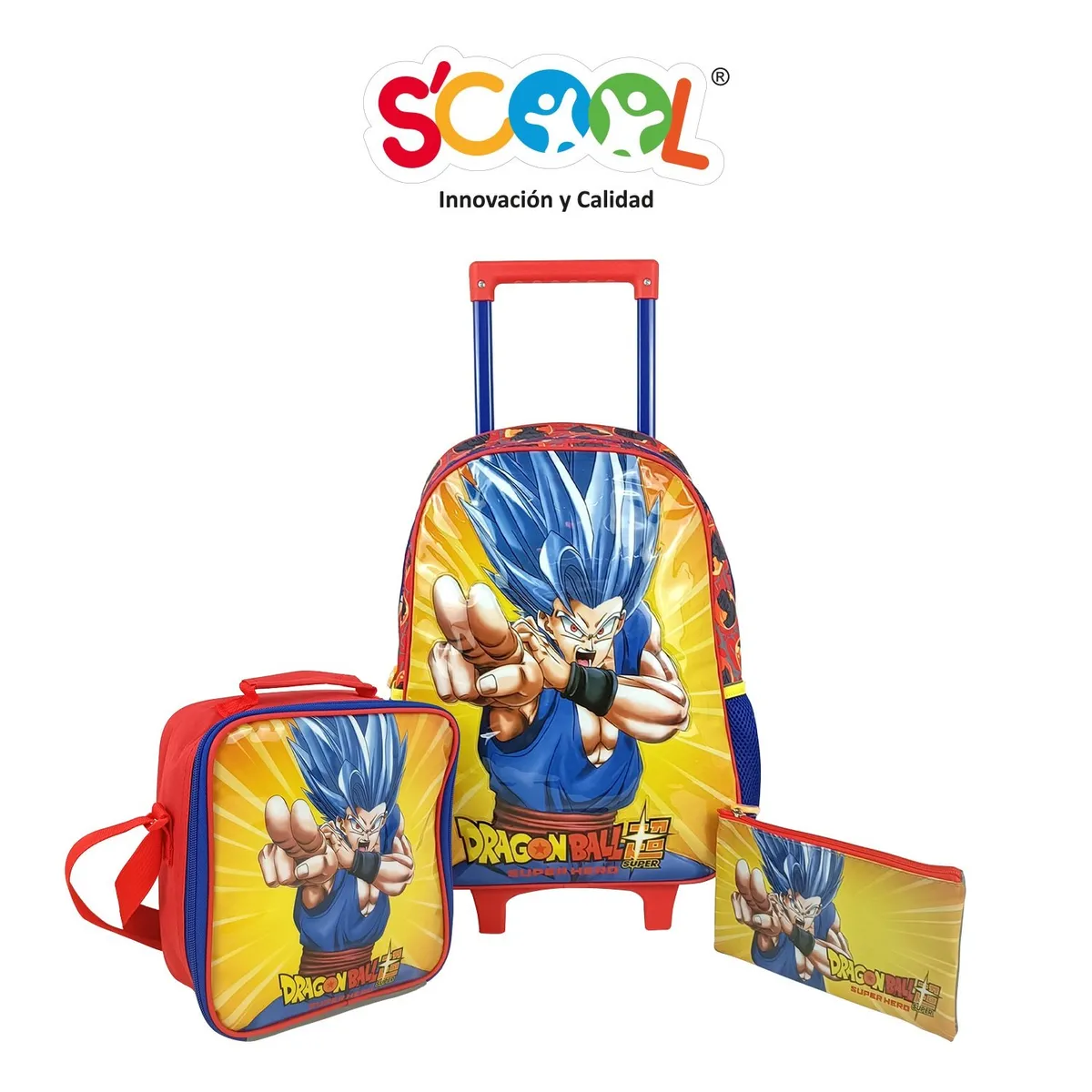 SCOOL - Scool - Set mochirueda oficio lonchera y cartuchera Dragon Ball