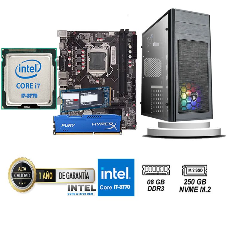 DATAONE - COMPUTADORA DE ESCRITORIO CORE I7 3770  8GB RAM 250 GB SSD M2