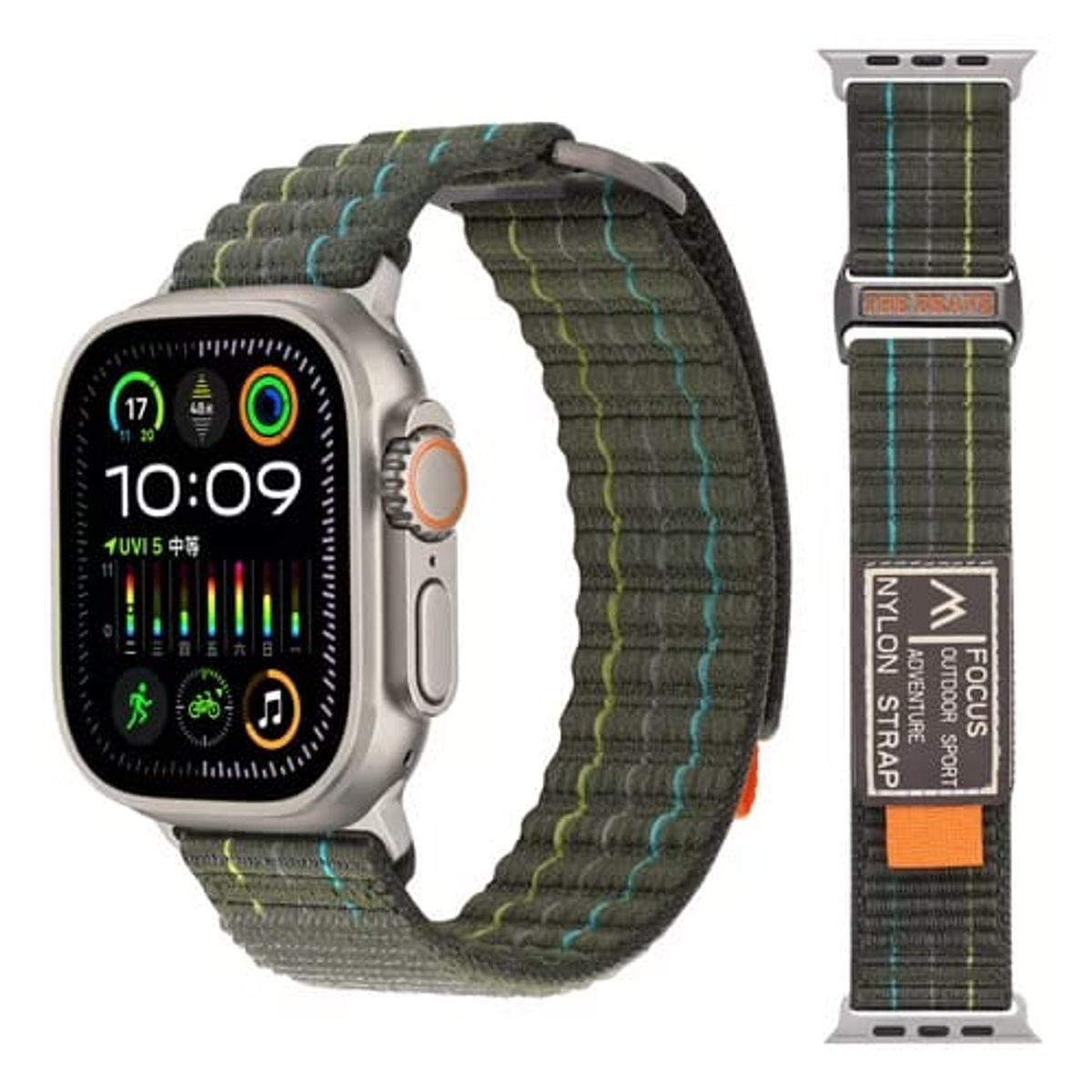 GENERICO - CORREA DEPORTIVA NYLON WATCH DE 38-40-41 mm y 42 mm SERIE 10 VERDE
