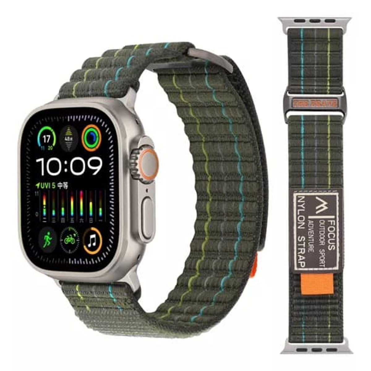 GENERICO - CORREA DEPORTIVA NYLON WATCH DE 38-40-41 mm y 42 mm SERIE 10 VERDE