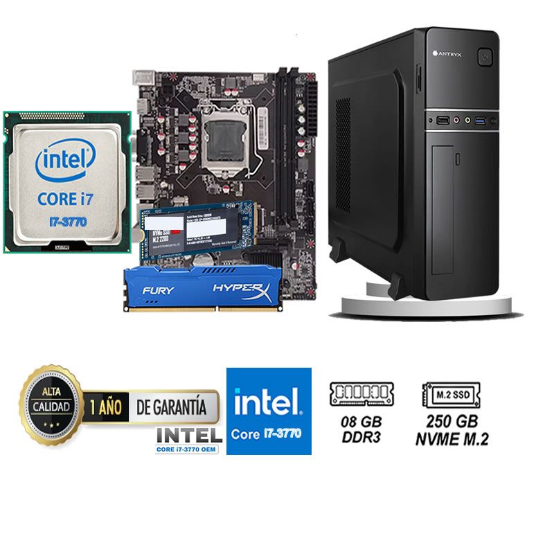COMPUTADORA DE ESCRITORIO CORE I7 3770  8GB RAM 250 GB SSD M2