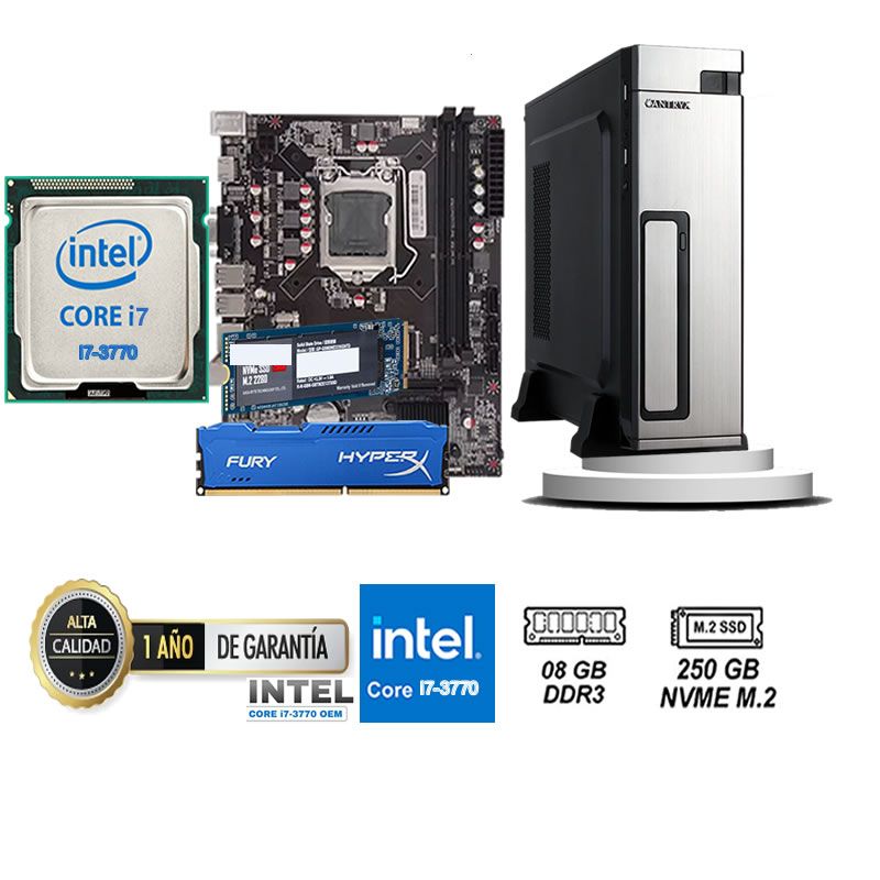 DATAONE - COMPUTADORA DE ESCRITORIO CORE I7 3770  8GB RAM 250 GB SSD M2