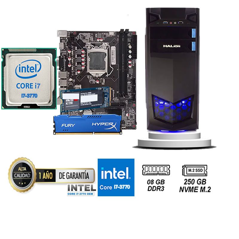 COMPUTADORA DE ESCRITORIO CORE I7 3770  8GB RAM 250 GB SSD M2