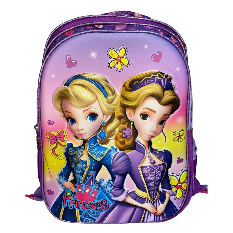 GENERICO - Mochilas escolares niñas princesa con lonchera y cartuchera 3 en 1