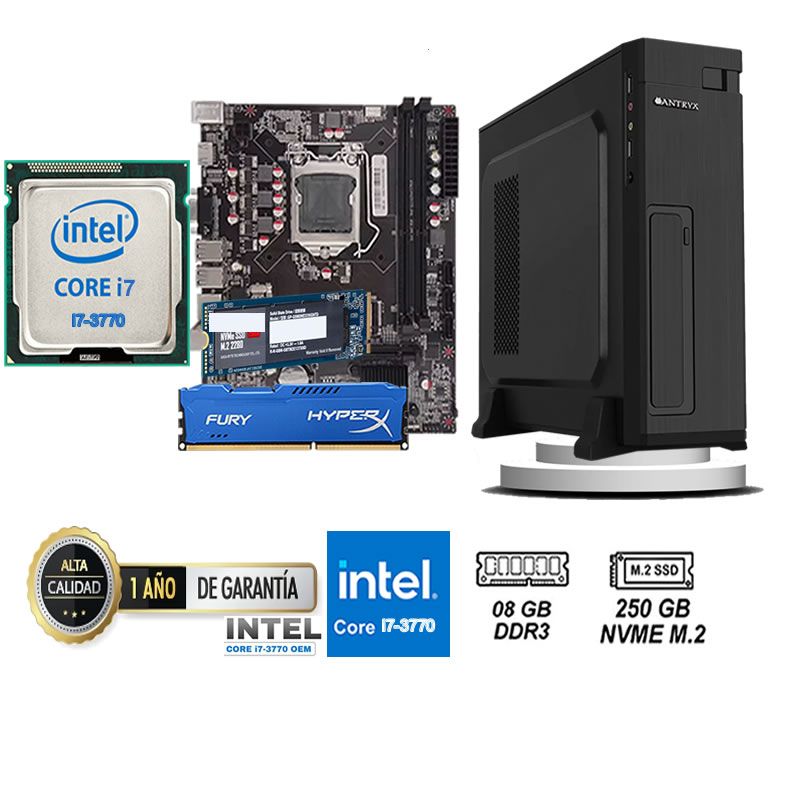 DATAONE - COMPUTADORA DE ESCRITORIO CORE I7 3770  8GB RAM 250 GB SSD M2