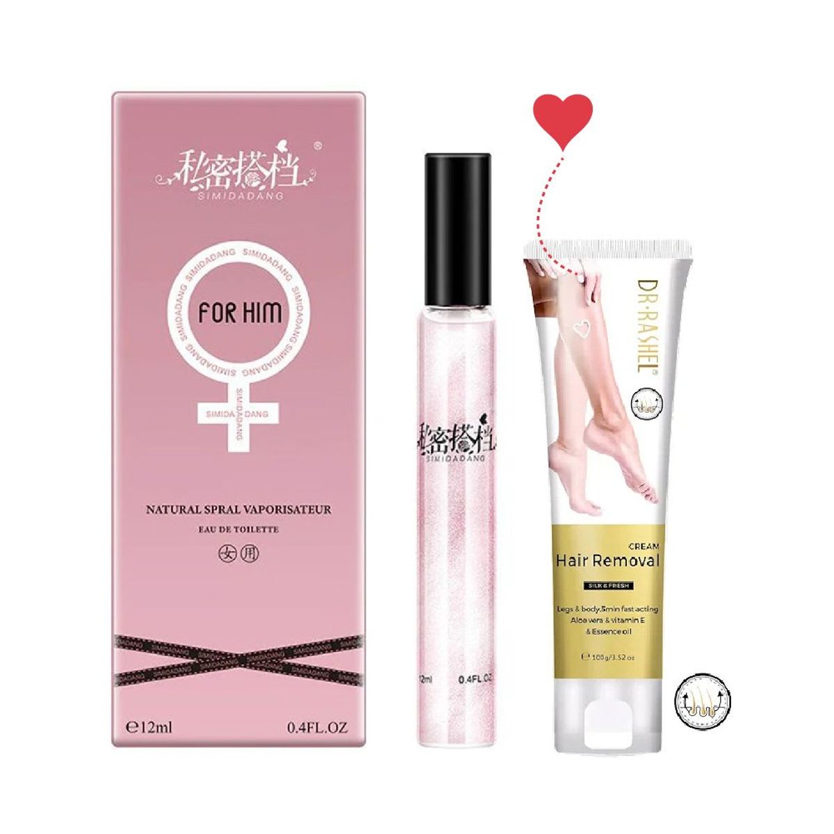 GENERICO - Perfume de Feromonas Mujer + Crema Depiladora DR Rashel
