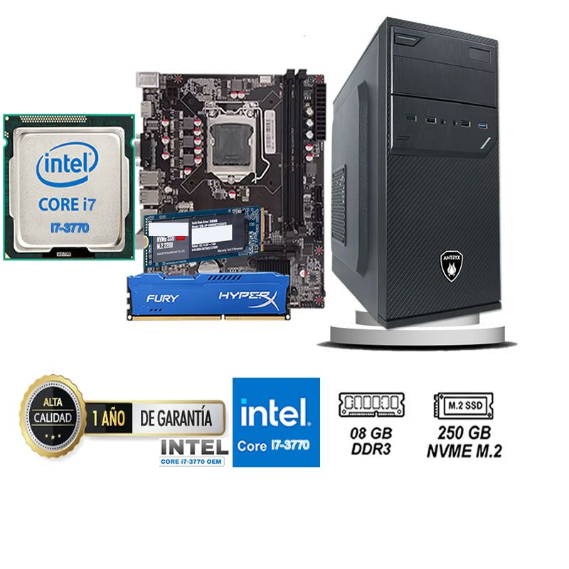 COMPUTADORA DE ESCRITORIO CORE I7 3770  8GB RAM 250 GB SSD M2