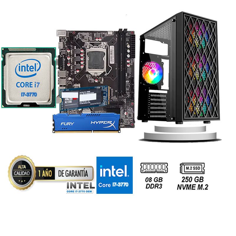 DATAONE - COMPUTADORA DE ESCRITORIO CORE I7 3770  8GB RAM 250 GB SSD M2