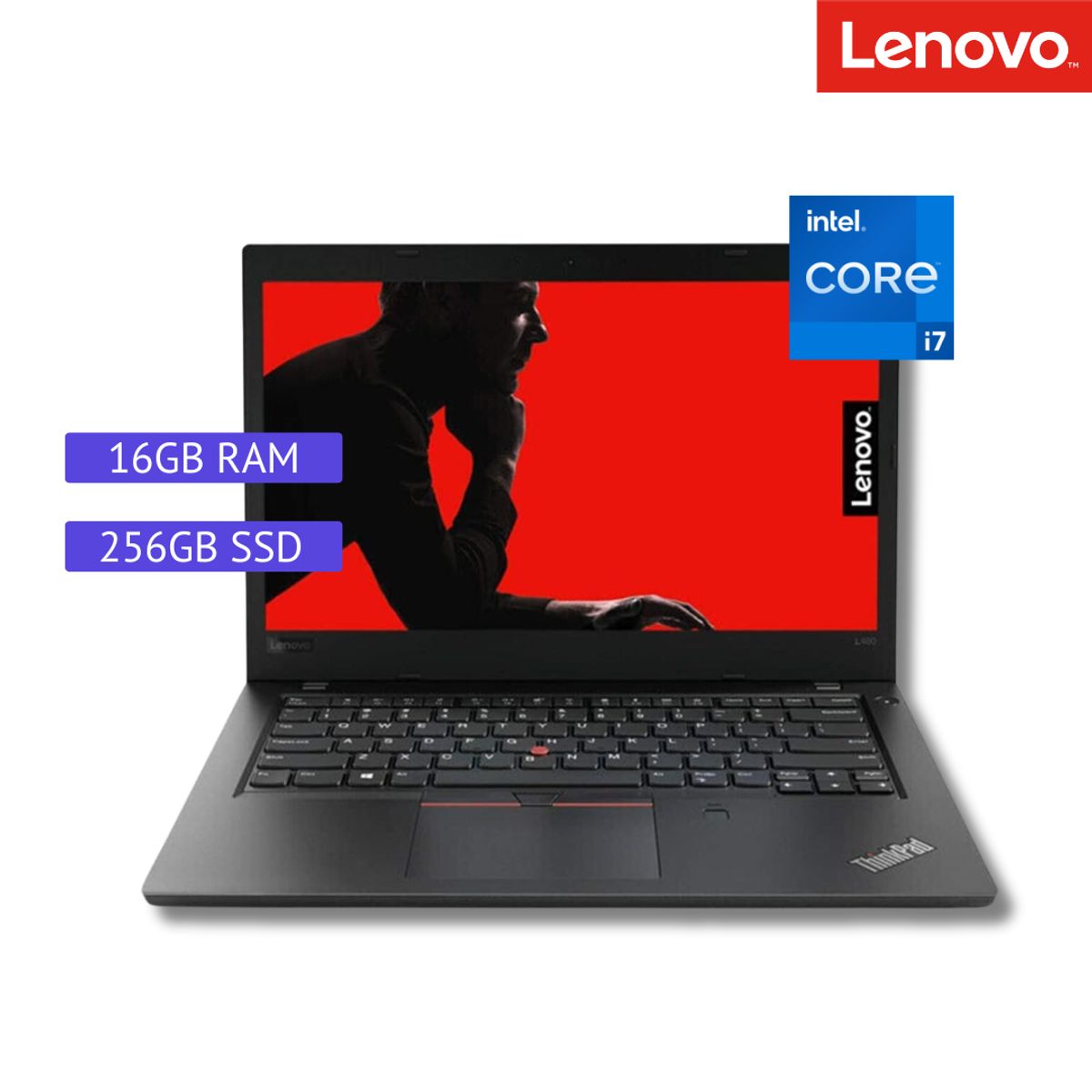 LENOVO - Laptop Reacondicionada Lenovo Thinkpad L480 - 14pulgadas - I7 - 16GB RAM - 256GB SSD - Negro